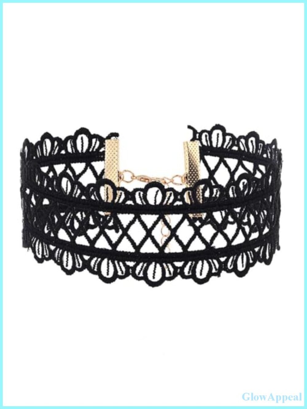 Lace Choker Necklace Statement Collar Necklace Adjustable Hook Eye 16.5in